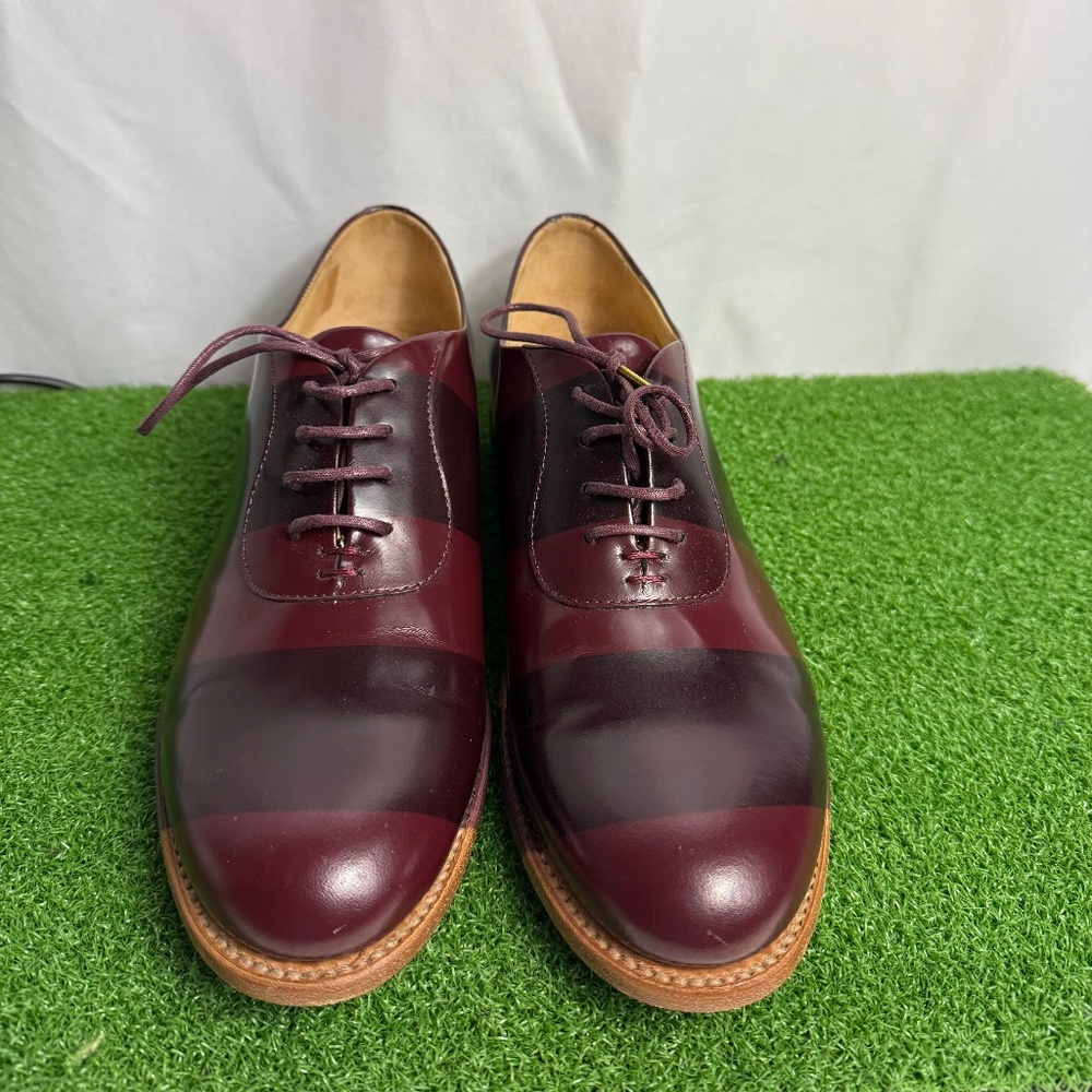 The Office of Angela Scott - Mr. Smith Oxford Shoes - Burgundy Striped